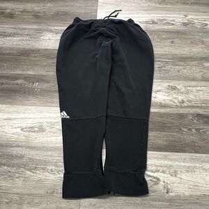Adidas Post‎ Game Black Mens XL Three Stripes Ankle Zip Jogger Sweatpants